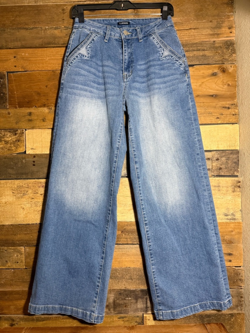 Flamingals wide leg stretchy denim‎ jeans size S